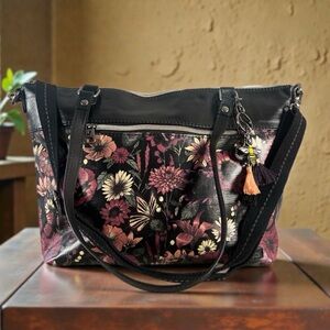 Sakroots Floral Tote Shoulder Bag | Bee Charm Tassel | NEW
